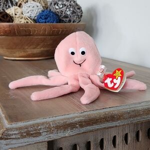 🐙 Ty Beanie Baby “Inky” the Pink Octopus – 1993 Original Collectible Plush